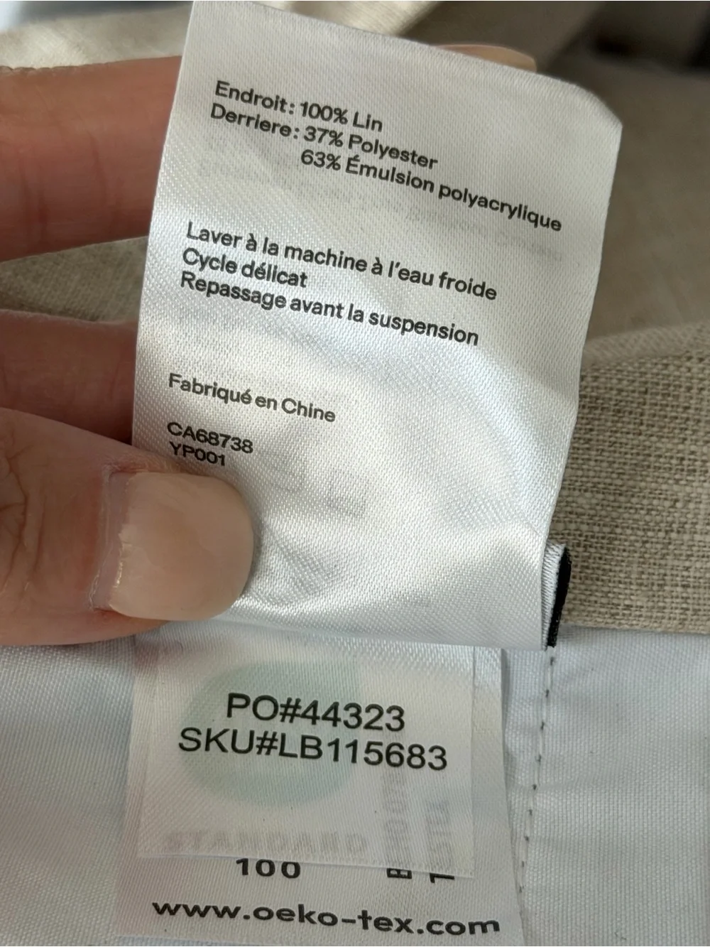 Quince Set of 2 European Linen True Blackout Curtains Flax 48x108 Panels